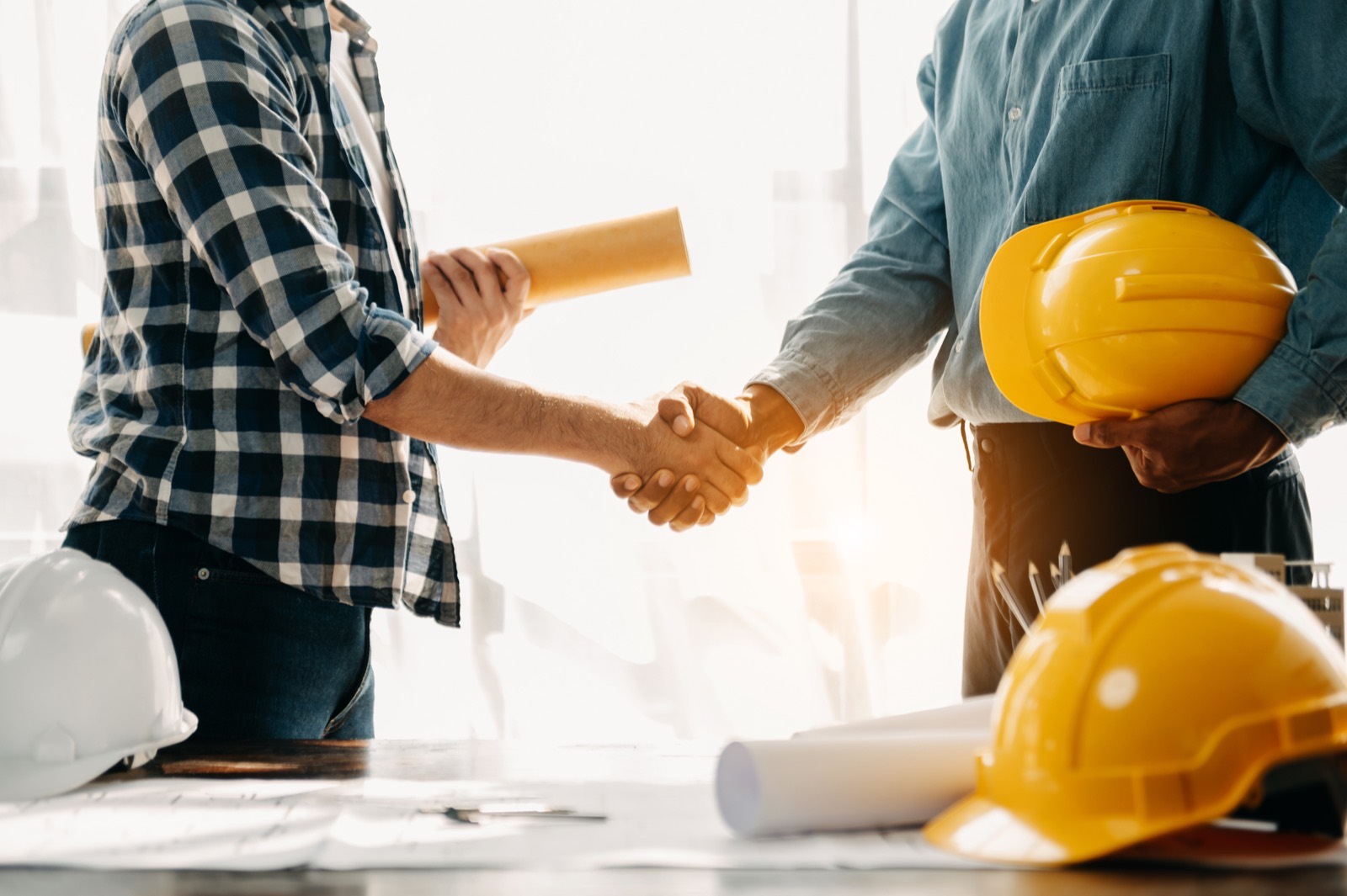 Lime Construction team greeting on site
